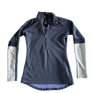 Gymshark navy Color block navy 1/4 Zip Up Top Shirt Jacket Gym